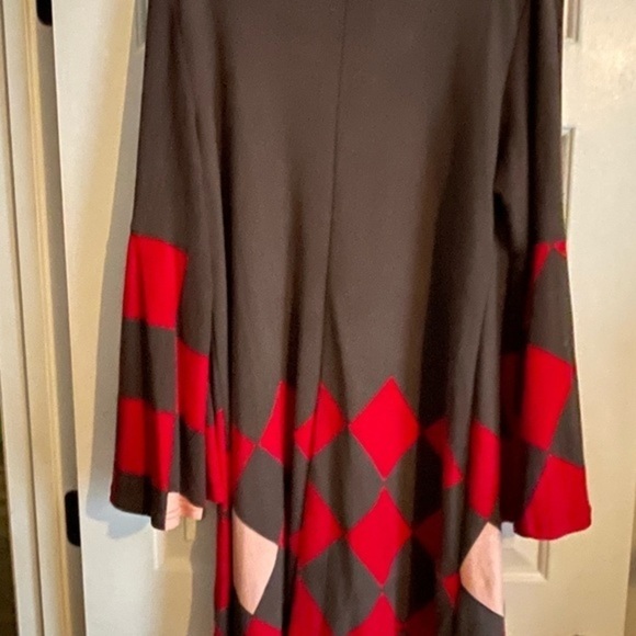 Reborn Harlequin Patterned Gray Swing Sweater Dress. New w/o tags.- 2X - Picture 2 of 6